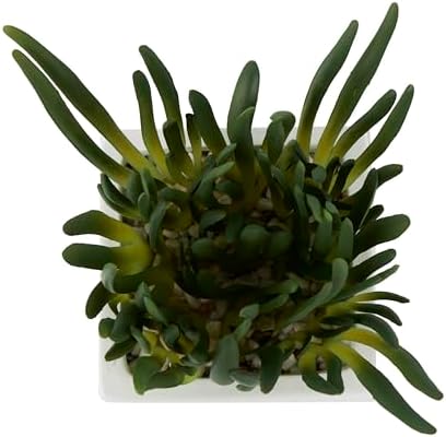 Deco 79 Artificial Plant with White Ceramic Pot 8x6x8 Inches Green