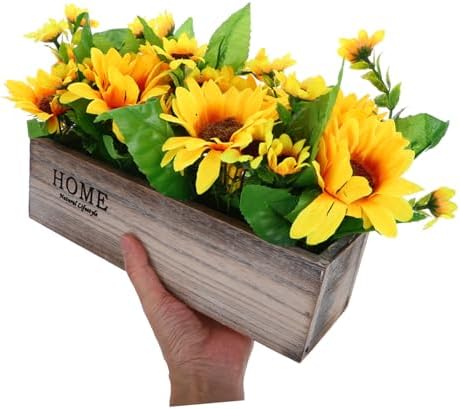 Artificial Sunflower Potted Plant for Shelf Decor