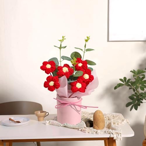 Vynora Crochet Daisy Flowers Bouquet for Mothers Day Gifts