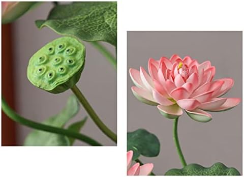 Artificial Lotus Flowers with Vase Real Touch Home Decor