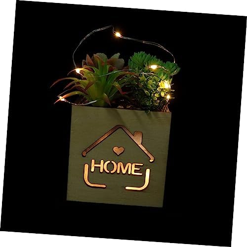 Red Wooden Box Potted Plant Decor