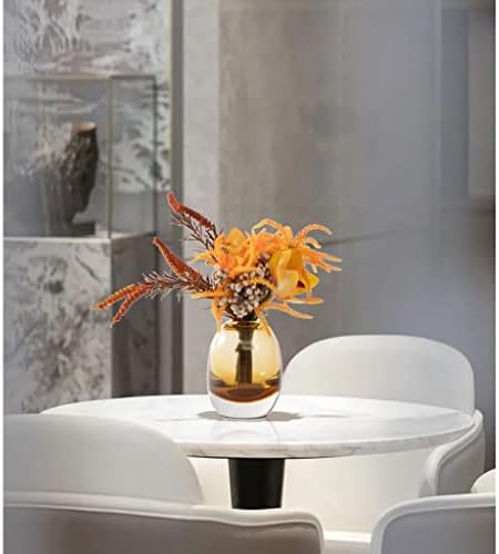 LMJYU Artificial Flowers in Glass Vase Autumn Wedding Christmas Decor