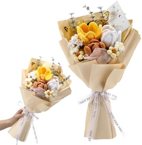 Handmade Crochet Flower Bouquet Yellow