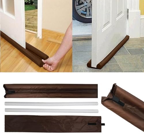 Adjustable Door Sweep for Draft and Noise Blocker Brown