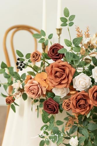 Lings Moment 2PCS Terracotta Artificial Floral Swags Centerpieces