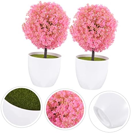 2Pcs Artificial Topiary Ball Plant Decor for Home Office