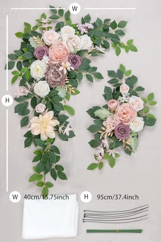 BASIMAN Arch Flowers with Drapes Kit for Wedding Decor