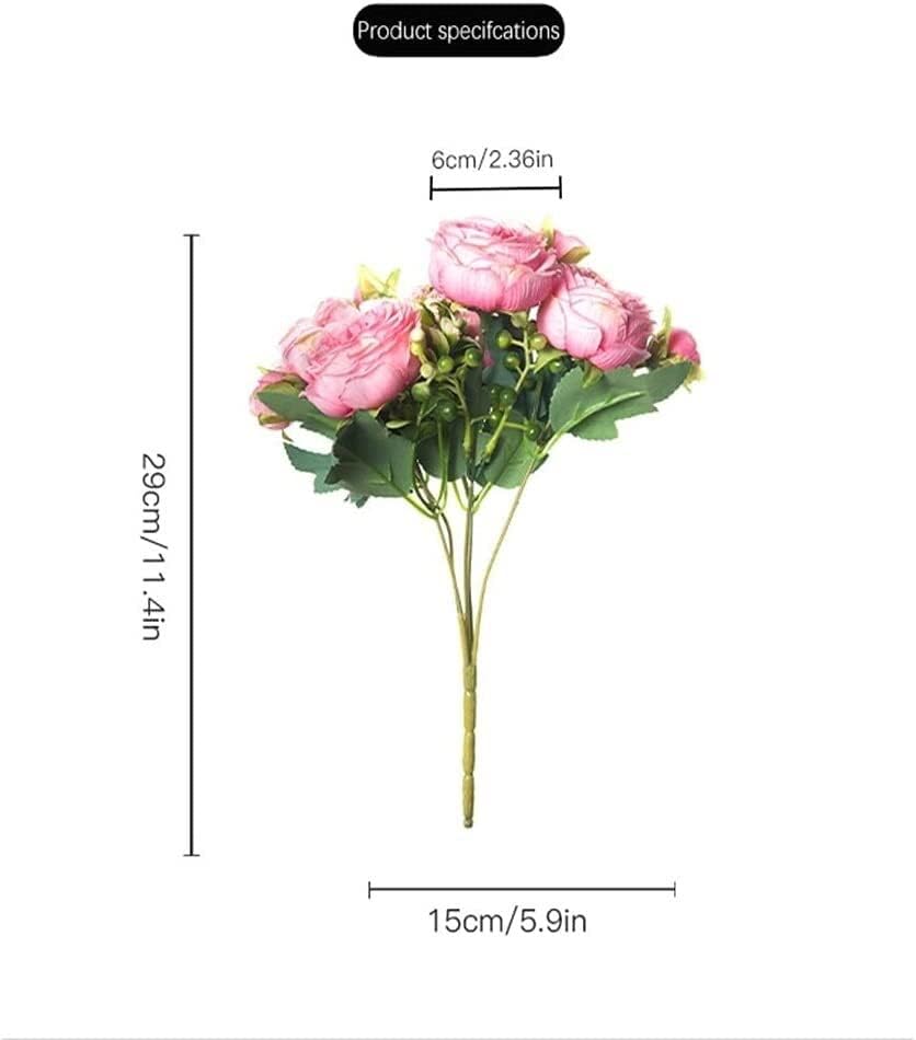White Roses Artificial Flowers Silk Peonies Wedding Decorative Vase