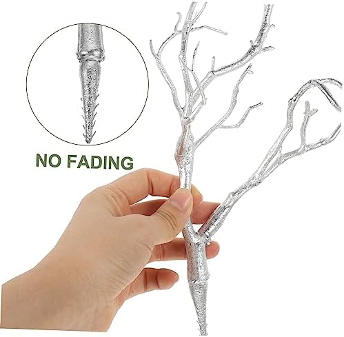 6pcs Simulated Silver Twigs Fall Farmhouse Decor Vase Filler