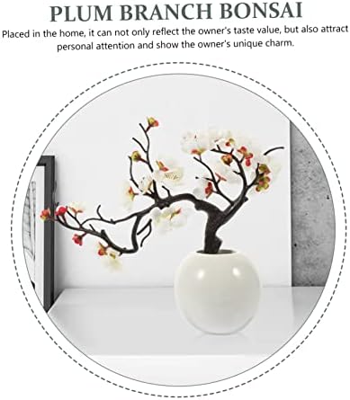 Artificial Plum Potted Plant 33X30CM White