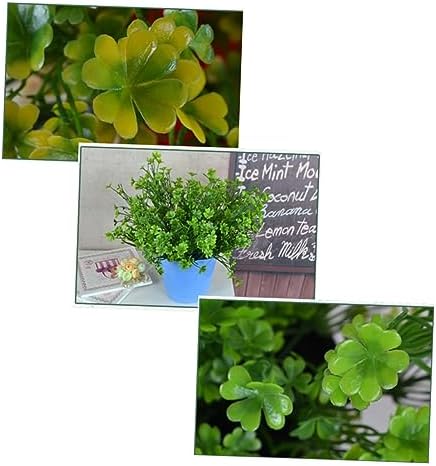 5 Pcs Artificial Shamrock Plants Four Leaf Decor