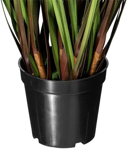 Vickerman 36 Inch Artificial Grass and Eucalyptus Plant with Black Pot