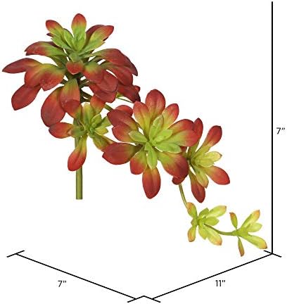 Vickerman 7 Inch Artificial Aeonium Spray Burgundy Green