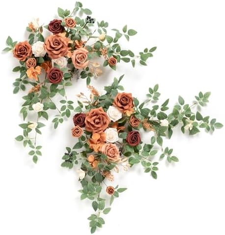 Lings Moment 2PCS Terracotta Artificial Floral Swags Centerpieces