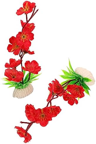HOMSFOU 2Pcs Artificial Flower Sushi Plate Decoration