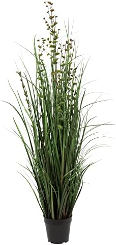 Vickerman 48 Inch Artificial Potted Green Grass and Eucalyptus