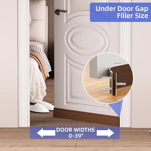Door Draft Stopper Weather Stripping Seal 39 Inch Adjustable Noise Reduction