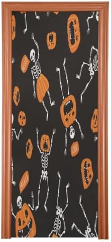 Susiyo Halloween Skeletons Pumpkins Door Cover 32x79 Inch