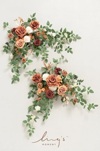 Lings Moment 2PCS Terracotta Artificial Floral Swags Centerpieces
