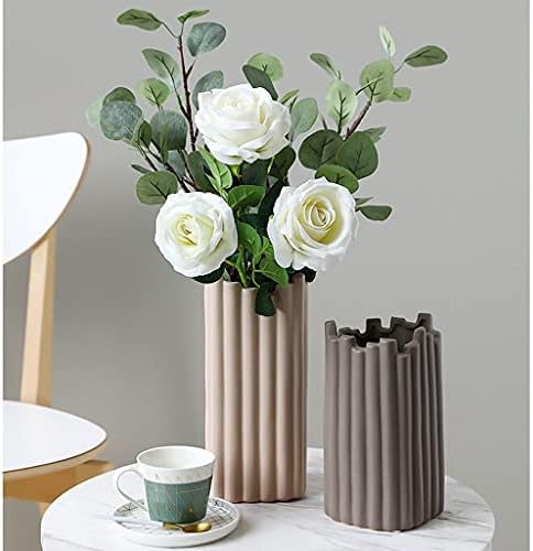 Retro Rose Artificial Flowers Ceramic Vase Decoration