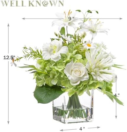 Artificial Flowers in Glass Vase with Fake Water