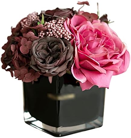 Faux Flower Artificial Rose Potted Decor Vase Set