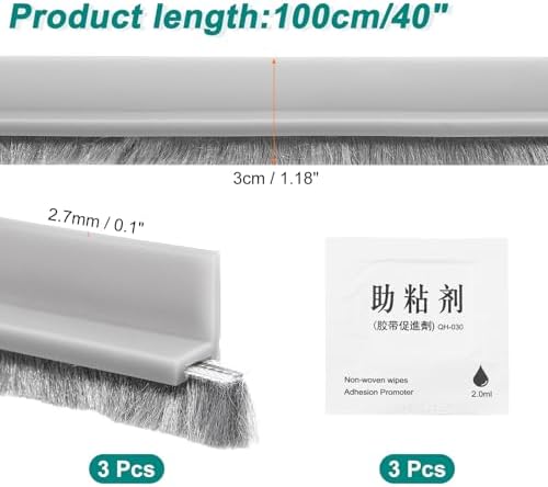 UXCELL 3 Pcs Door Sweep for Bottom of Door Brown