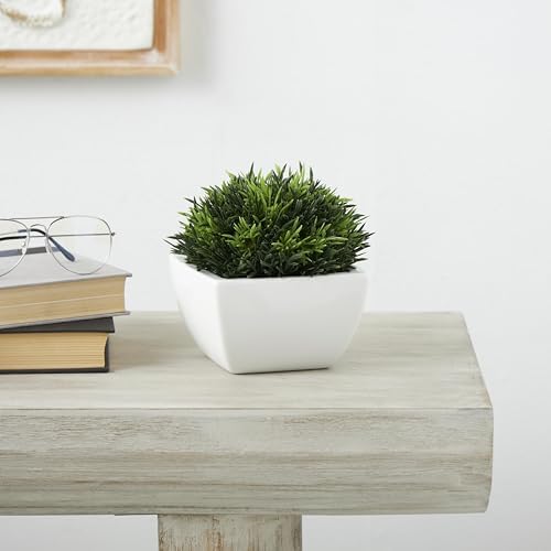 Deco 79 Faux Foliage Artificial Plant with White Ceramic Pot