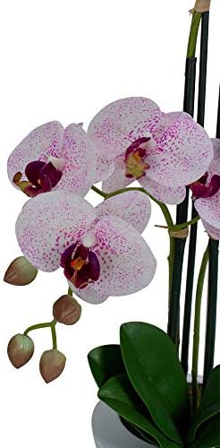 Northlight Artificial Orchid Plant in White Pot 21 Inch Pink
