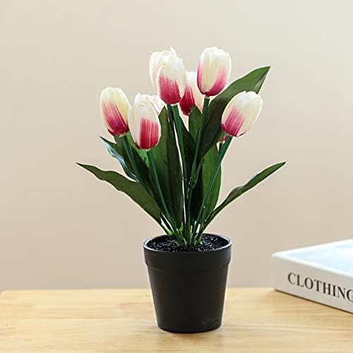 Realistic Artificial Tulip Bonsai with Silk Flowers
