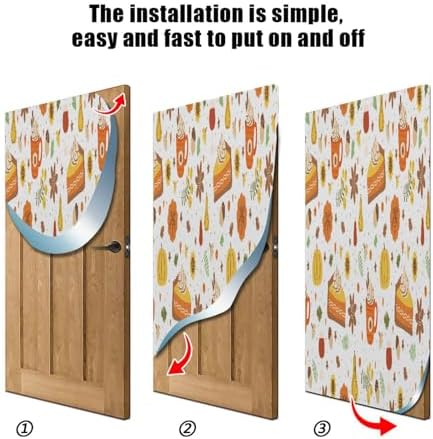 Susiyo Halloween Door Cover Pie Slice Decor 32x79 in