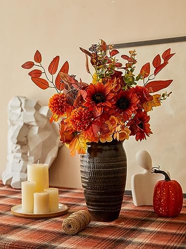 Annas Whimsy Artificial Fall Flower Bouquet with Pumpkins