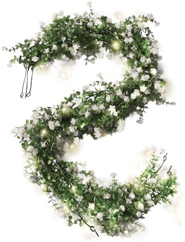 RECUTMS Greenery Vines Garland with Lights 3 Pack