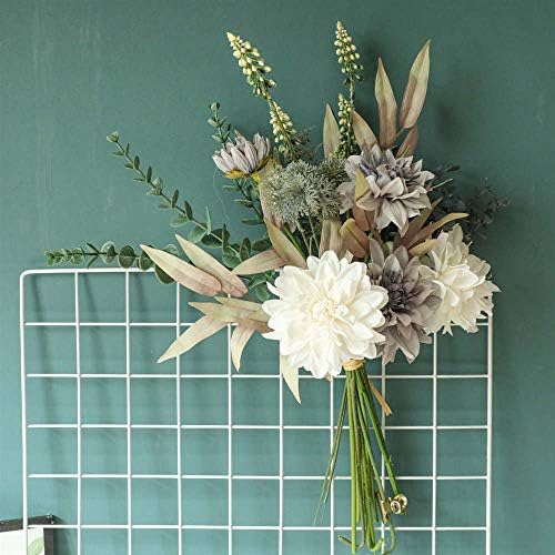 KIRIFLY Artificial Flowers Bouquet with Plastic Stems Purple White
