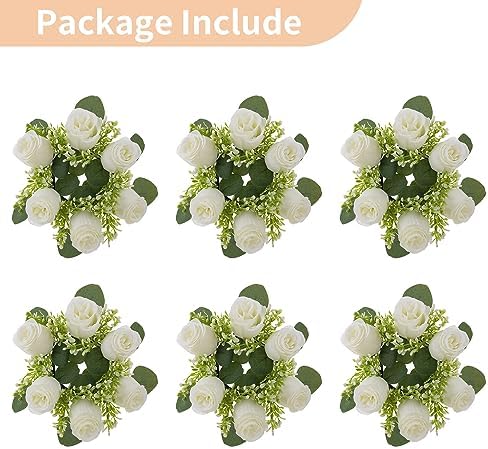 NUPTIO 6 Pcs Artificial Rose Wreaths for Wedding Centerpieces