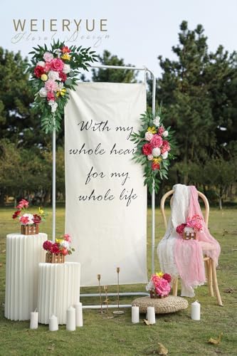 Artificial Wedding Arch Flowers Kit Bright Pink