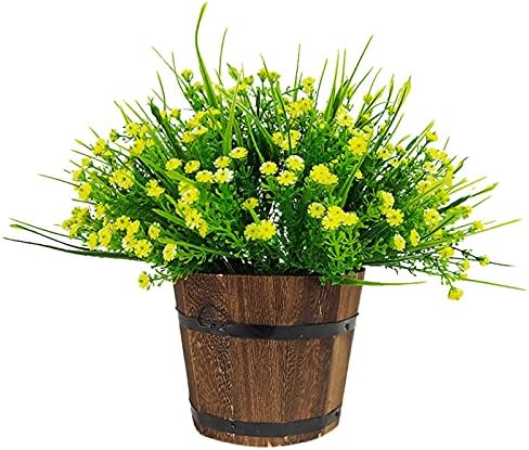 Gypsophila Artificial Flower Set Grey Plastic Potted Plant Home Decor