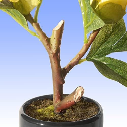 National Tree Artificial Yellow Peony with Ceramic Pot