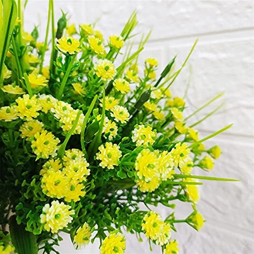 Gypsophila Artificial Flower Set Grey Plastic Potted Plant Home Decor
