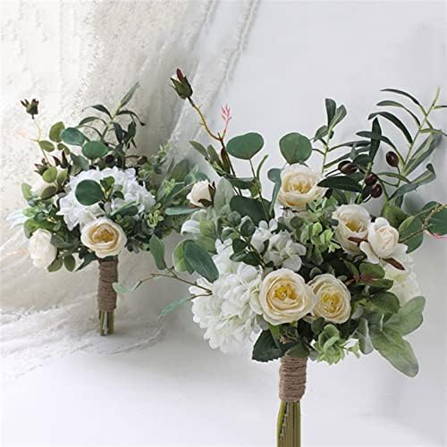 Artificial Flowers with Pots White Bridal Bouquet Decor