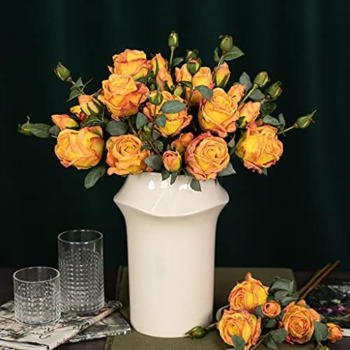 Long Stem Artificial Rose Flower Bunch Faux Decor
