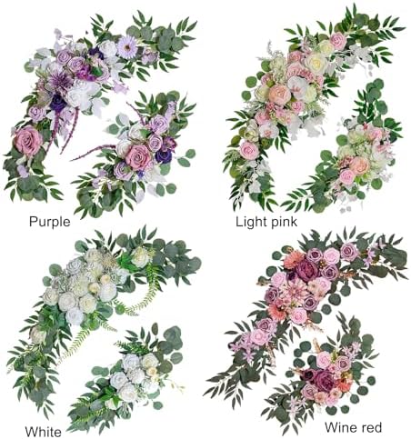 Artificial Wedding Arch Flowers Kit with Draping Fabric