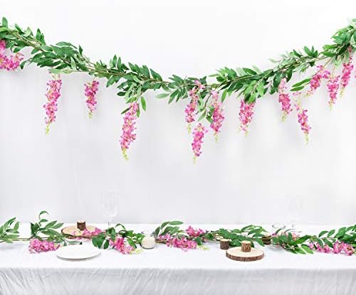 DearHouse 2Pcs 6Ft Artificial Wisteria Garland