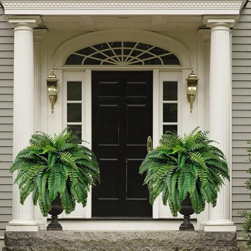 RJDJ UV Resistant Artificial Boston Ferns 2PCS