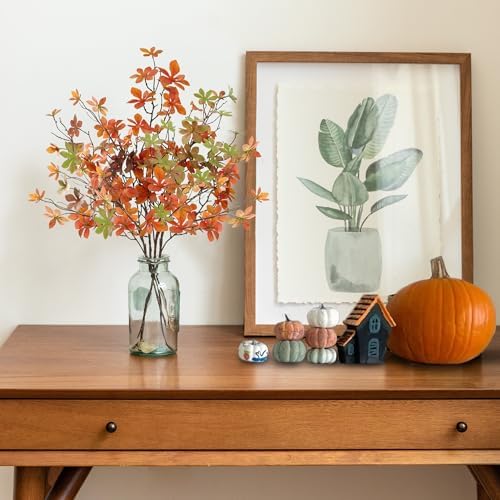 4 Pack Artificial Fall Greenery Stem for Vase Decorations
