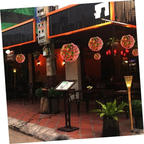 Solar Lighted Topiary Flower Ball for Outdoor Decor