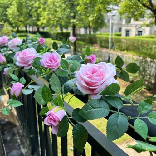 59FT Bendable Rose Garland for Home Decor Pink