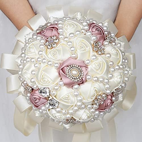 Artificial Yellow Ivory Rose Artificial Flower Bouquet
