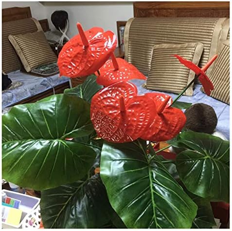 Artificial Auspicious Anthurium Plant 295 Inch Fake Potted Plants with 18 Leaves