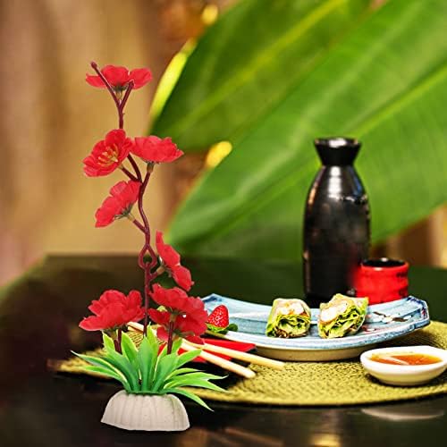 HOMSFOU 2Pcs Artificial Flower Sushi Plate Decoration